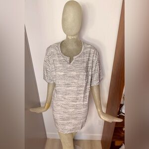 CT Revolution Gray/White Striped Vneck Shirt. Size XLarge